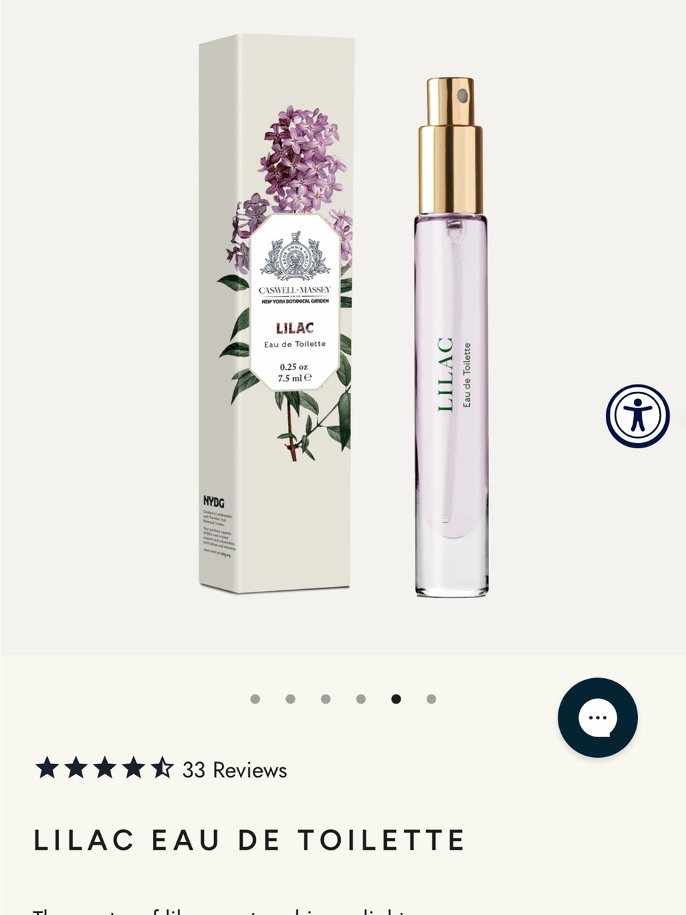 NEW CASWELL-MASSEY lilac perfume Eau de Toilette 0.25oz